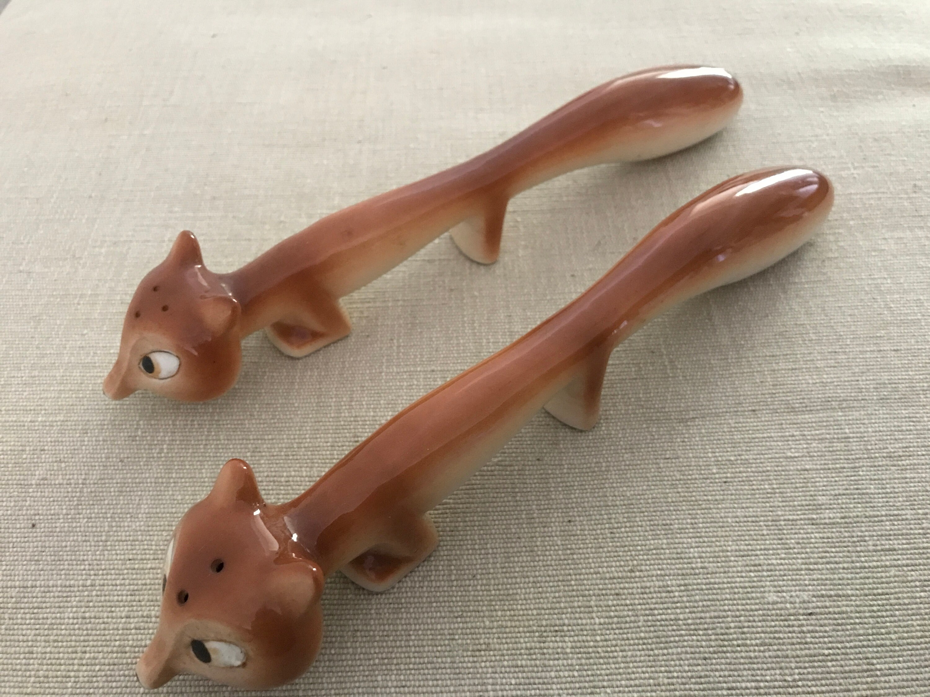 Vintage Fox Long body Salt&Pepper Shakers Etsy