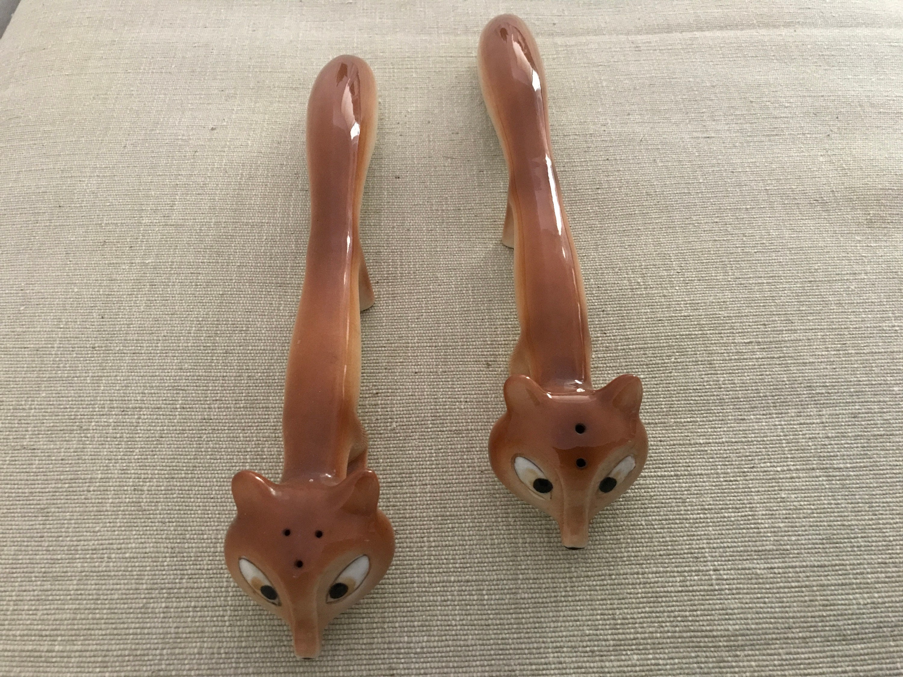 Vintage Fox Long body Salt&Pepper Shakers Etsy