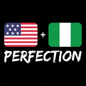 Nigerian American Perfection Nigerian Flag American Flag African American Lagos Africa America Cricut Cut Files layered SVG PNG Vector