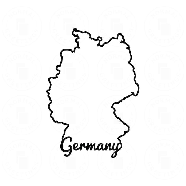 Germany Map Germany Outline German Cricut Files Cut Files SVG PNG Vector World Map Countries Shape Border Berlin Hamburg Europe