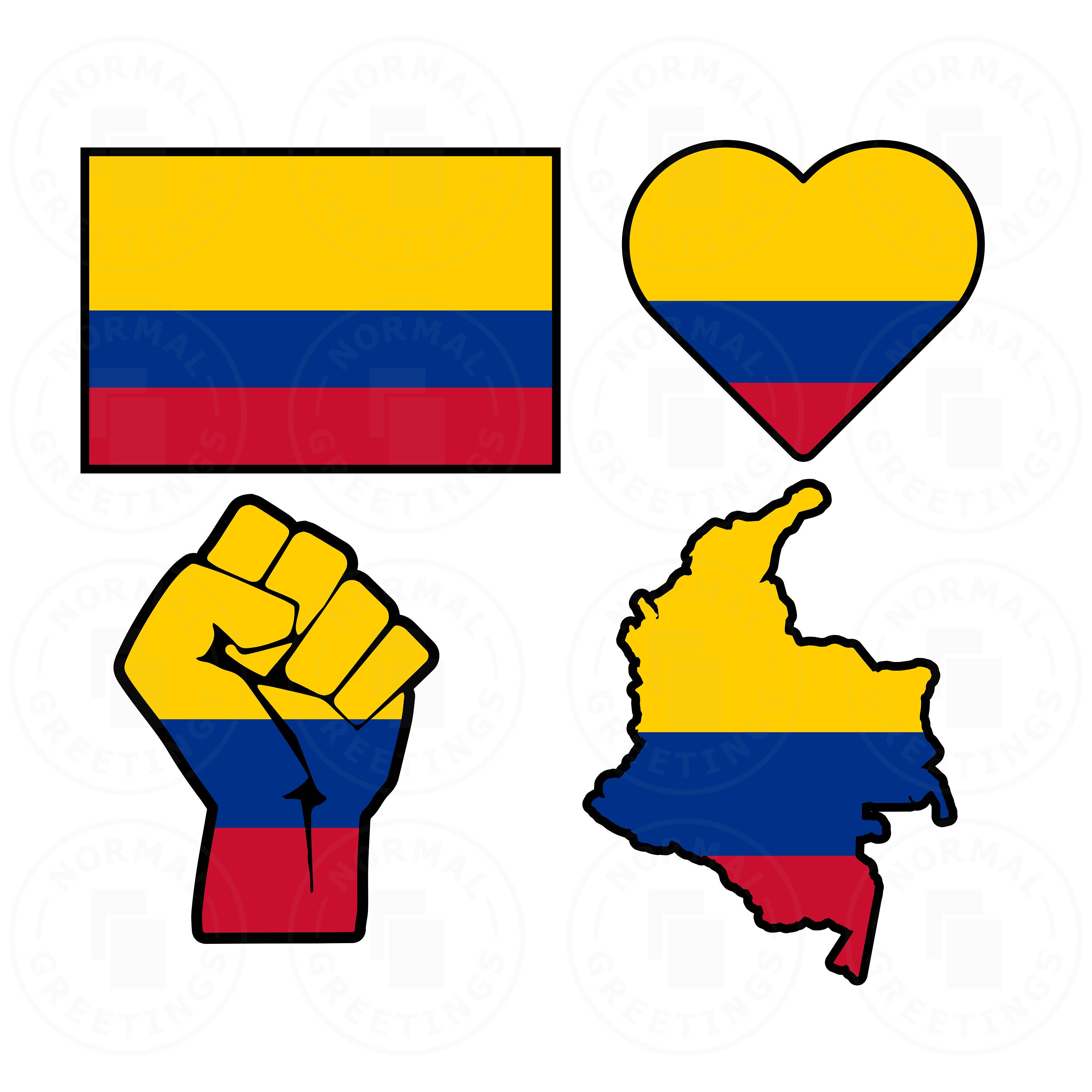 Bandera De Colombia Svg Png Bundle Bandera Colombiana Bandera Etsy España