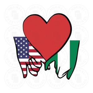 Nigerian American Holding Hands Promise Nigerian Flag American Flag African American Lagos Africa America Cricut Cut Files SVG PNG Vector
