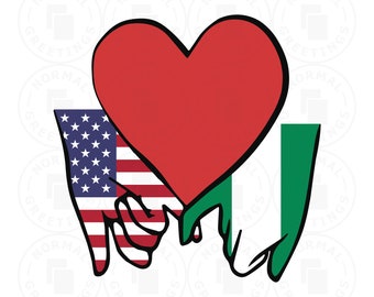 Nigerian American Holding Hands Promise Nigerian Flag American Flag African American Lagos Africa America Cricut Cut Files SVG PNG Vector