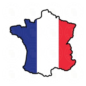 Frankreich Landkarte Frankreich Land umriss Französische Flagge Cricut Dateien Schnittdateien SVG PNG Vektor Weltkarte Länder Form Grenze Paris Europa