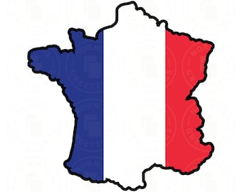 Carte de France France Contour du pays Français Drapeau Cricut Fichiers Coupés SVG PNG Vecteur Carte du monde Pays Forme Frontière Paris Europe