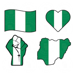 Nigeria Flag SVG PNG Bundle Nigerian Flag Nigerian Pride African American Black Cricut Files Cut Files Vector Layered svg Files Lagos Africa