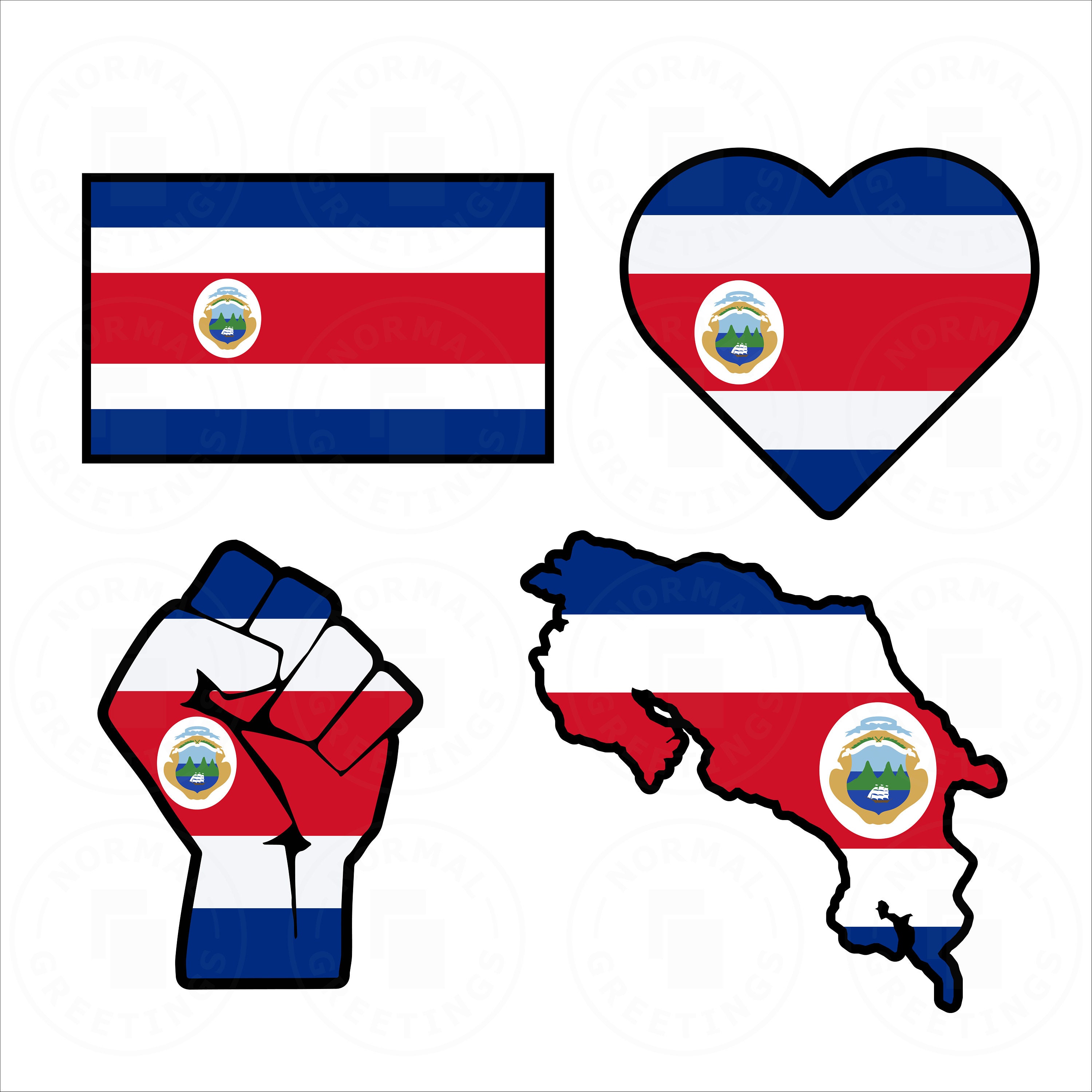 Costa Rica SVG Bundle Flag Bandera Costarricense Minimalist Etsy Finland