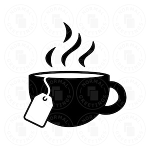 Tasse de thé tasse de thé thé chaud thé britannique Clipart Cricut SVG PNG coupe fichiers Royaume-Uni noir vert Earl Grey thé Chai boisson chaude tasse Clip Art