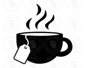 Cup of Tea Teacup Hot Tea British Tea Clipart Cricut SVG PNG Cut Files UK Black Green Earl Grey Tea Chai Hot Drink Mug Clip Art