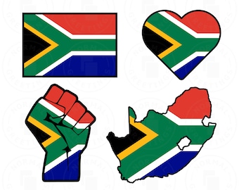 South Africa Flag SVG PNG Bundle South African Flag African Pride Cricut Files Layered svg Afrikaans Cape Town Johannesburg Zulu Xhosa