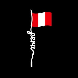 Perù SVG PNG Pennone Scritta Bandiera Peruviana Bandera Peruana File Cricut File SVG a strati Peruano America Latina Latina Latino Lima