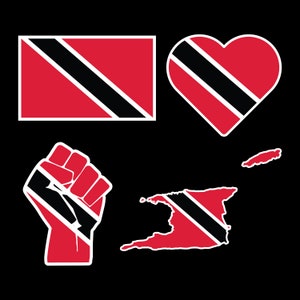 Trinidad and Tobago SVG PNG Bundle Trinidadian Flag Tobagonian Flag Cricut Files Layered svg Files Trini Flag Trinbagonian Caribbean Pride