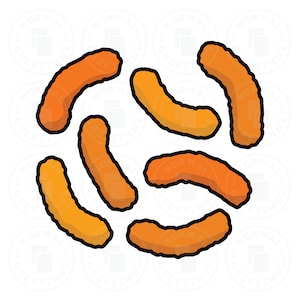 Bocadillos de hojaldre de queso, archivos de Cricut, archivos de corte, garabatos de queso, Cheetos inflados, bolsa de papas fritas, SVG, PNG, clip art, ilustración vectorial, dibujos animados