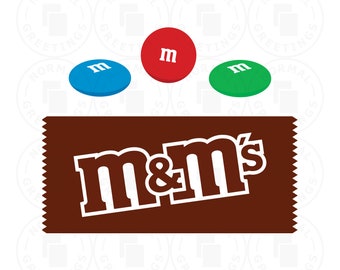 M&Ms Themed SVG PNG Bundle Layered Candy Wrapper Candy Bars Cute Layered Cricut Cut Files Vector Clip Art Chocolate MMs