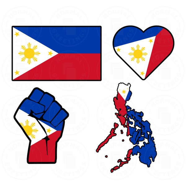 Philippines Flag SVG PNG Bundle Filipino Flag Filipino Pride Filipina American Cricut Files Cut Files Vector Layered svg Files Pinoy Manila