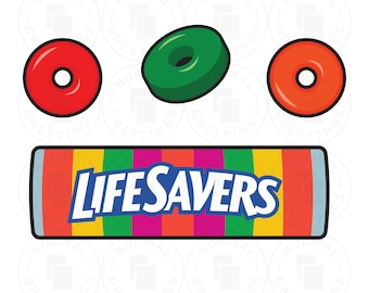 Life Saver Themed SVG PNG Bundle Layered Candy Wrapper Candy Bars Cute Layered Cricut Cut Files Vector Clip Art Mint Fruity