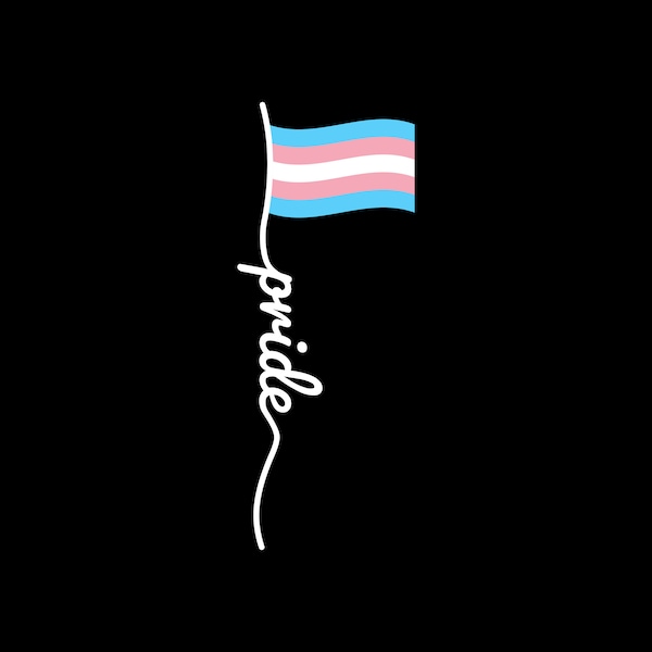 Trans Pride Flag Script Font LGBTQ Transgender Flag Cricut Files SVG PNG Vector Cute Gay Trans Bisexual lgbt Lesbian Pride Mtf Ftm Nonbinary