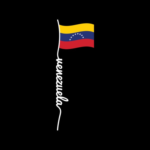 Venezuela SVG PNG Flagpole Script Venezuelan Flag Bandera Venezolana Cricut Files Cut Files Vector svgs Venezolano Spanish Caracas