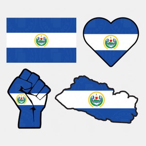 El Salvador SVG Bundle Flag Bandera Salvandoreña Minimalist Simple Guanaco Guanaca Salvadoran Minimalista Cricut Files Cut Files Vector