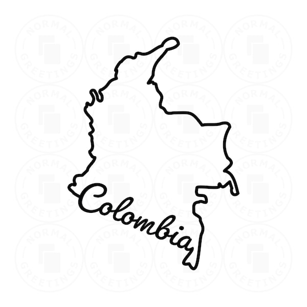 Colombia Outline Script SVG PNG Bundle Colombian Flag Colombiana Latin American Cricut Files Cut Files PNG Latino Pride Colombiano Map Shape