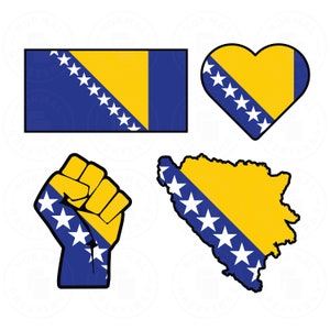 Bosnia and Herzegovina SVG Bundle Bosnian Flag Herzegovinian Europe Cricut Cut Files Vector Layered svg Bosanci zastava Bosne i Hercegovine