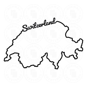 Switzerland Outline Script SVG PNG Swiss Pride Europe Cricut Cut Files Vector svg Files Bern Zurich Geneva