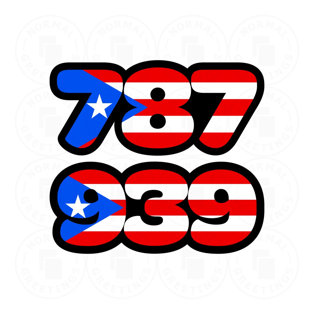 Puerto Rico Flag Area Codes 787 939 SVG Cricut File Puerto Rican