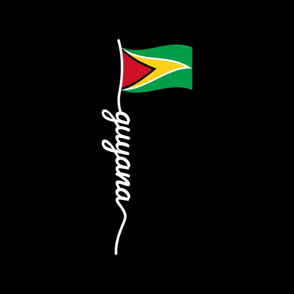 Guyana Flag Script SVG PNG Bundle Guyanese Flag South America Cricut Files Cut Files PNG Guyanese Pride Georgetown Caribbean Guyanese Creole