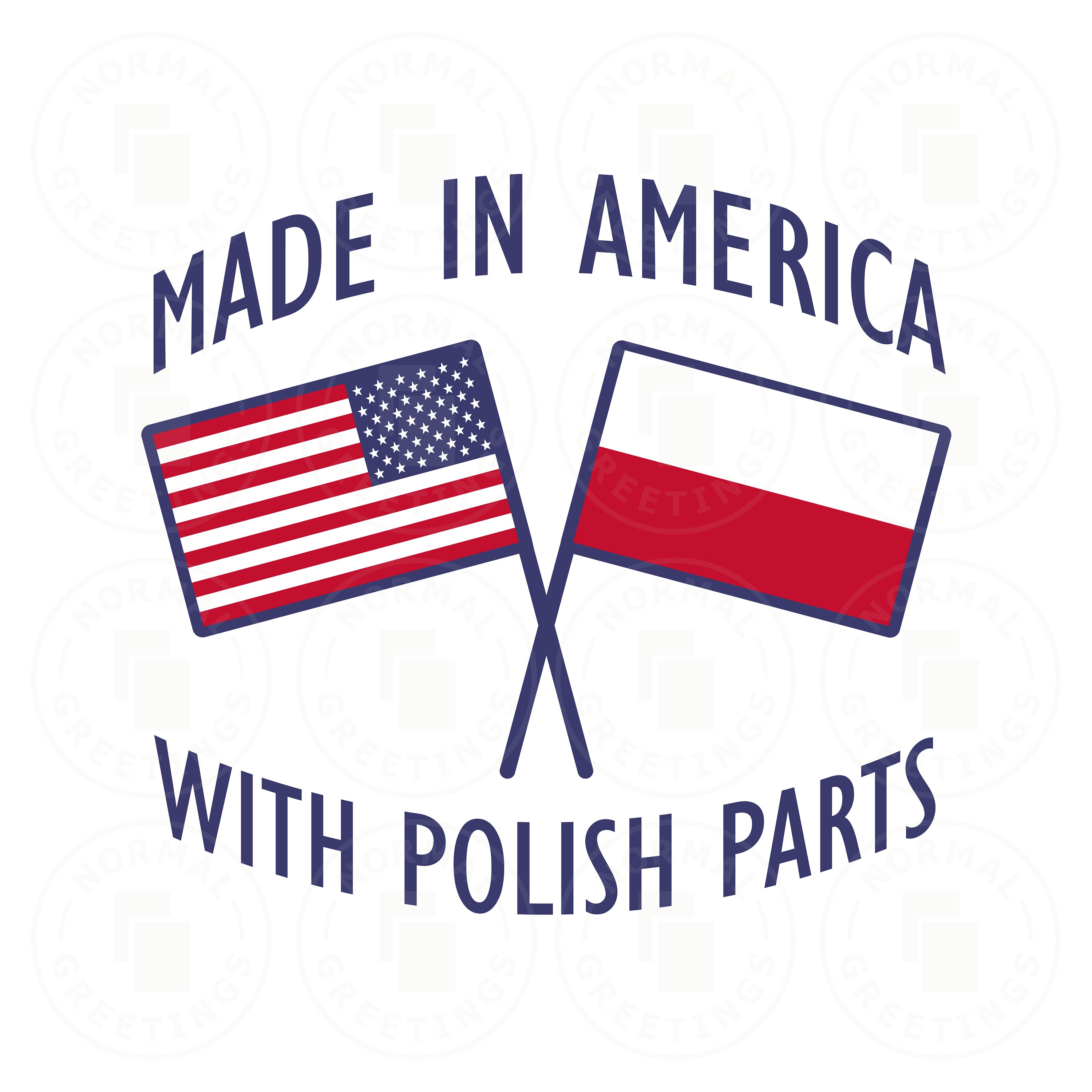 Made in America With Polish Parts Polish Flag American Flag Etsy