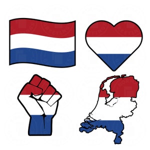 Países Bajos SVG PNG Bundle Dutch Flag Dutch American Pride Europe Cricut File Cut Files Vector Layered svg Files Amsterdam Holland Clipart