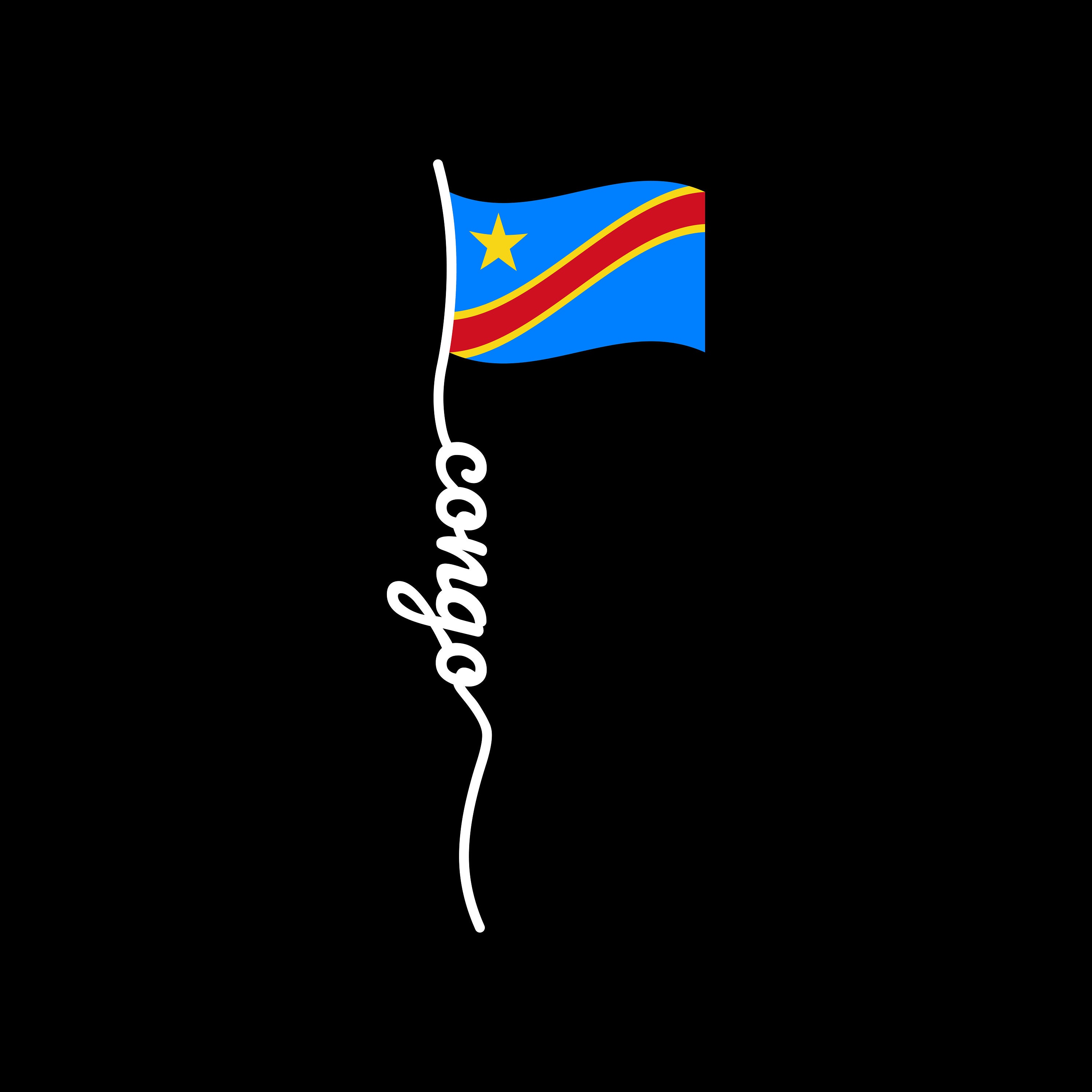 Democratic Republic of Congo Flag script SVG PNG Congolese Flag Central  African Pride Cricut Files Layered svg Kinshasa Lingala Kituba