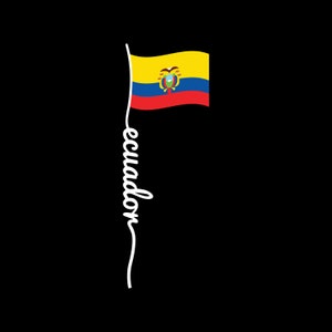 Ecuador SVG PNG Flagpole Script Ecuadorian Flag Bandera Ecuatoriana Simple Minimalista Cricut Files Vector Latino Pride South American Quito