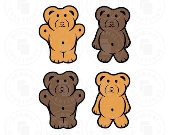 Teddy Grahams Bär Kekse Graham Crackers Nabisco Cute Honig Zimt Schokolade Cookie Clipart Cricut Dateien Cut Files SVG PNG Snacks