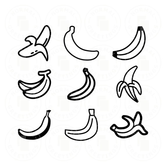 Ícones de banana em SVG, PNG, AI para baixar.