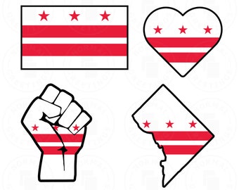 Washington D.C. Flag SVG PNG Bundle DC City Flag d.c. Pride Cricut Cut Files Vector Layered svg Files dc Outline Clipart United States