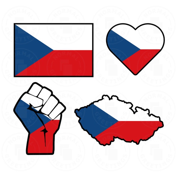 Czech Flag SVG PNG Bundle Czech Republic Flag Czechoslovakian Pride Eastern Europe Cricut Cut Files Vector Layered svg Files Prague