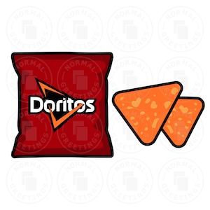 Doritos Chips Bolsa de Doritos Nacho Queso Bolsa de Patatas Fritas Clip Art Ilustración Vector SVG PNG Cricut Files Frito Lay's Cut Files