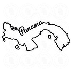 Panama Outline Script SVG Panamanian Panameña Cricut Cut Files Vector Latino Pride Panamanian Flag Ciudad de Panama
