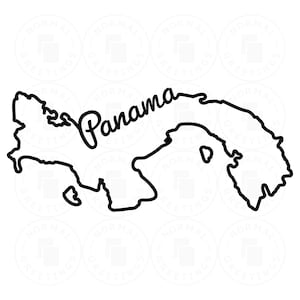 Panama Outline Script SVG Panaméen Panameña Cricut Cut Files Vector Latino Pride Drapeau panaméen Ciudad de Panama