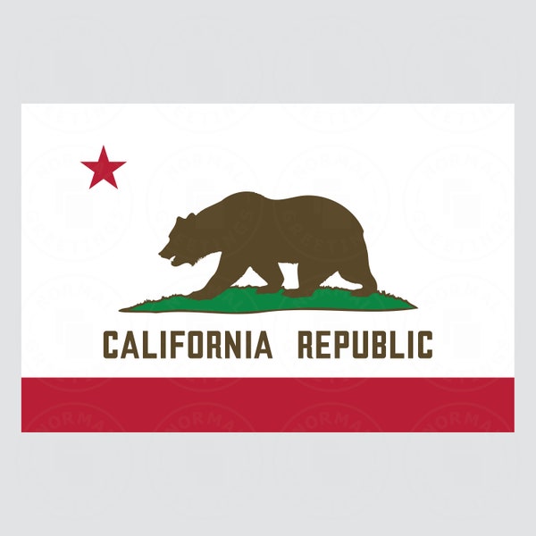 California Republic Flag SVG File Minimalist Californian Bear Flag Simple Clip Art Los Angeles San Francisco San Diego Cricut Cut PNG Vector