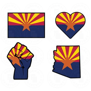 Arizona vlag SVG PNG bundel Arizonan vlag American Pride Cricut bestand vector gelaagde svg-bestanden Phoenix Arizona staat overzicht vlag Tempe Mesa