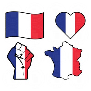 Frankrijk SVG PNG-bundel Franse vlag French Pride Europe Cricut-bestanden gesneden bestanden Vector gelaagde svg-bestanden Parijs Bordeaux Nice Nimes Marseille