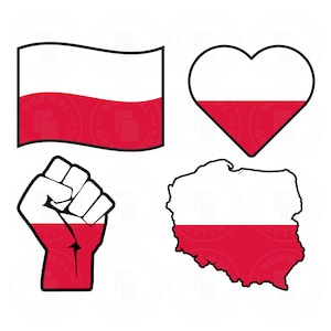 Poland Flag SVG PNG Bundle Polish Flag Polish American Pride Europe Cricut File Cut Files Vector Layered svg Files Krakow Dyngus Day