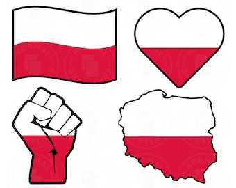 Poland Flag SVG PNG Bundle Polish Flag Polish American Pride Europe Cricut File Cut Files Vector Layered svg Files Krakow Dyngus Day