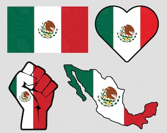Mexico SVG Bundle Flag Bandera Mexicana Minimalist Simple Mexican Minimalista Cricut Files Cut Files Vector Chicano Latino Pride