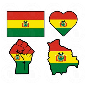 Bolivia Flag SVG PNG Bundle Bolivian Flag Bandera Boliviana Latin American Flag Cricut Files Cut Files PNG Latino Pride Boliviano Santa Cruz