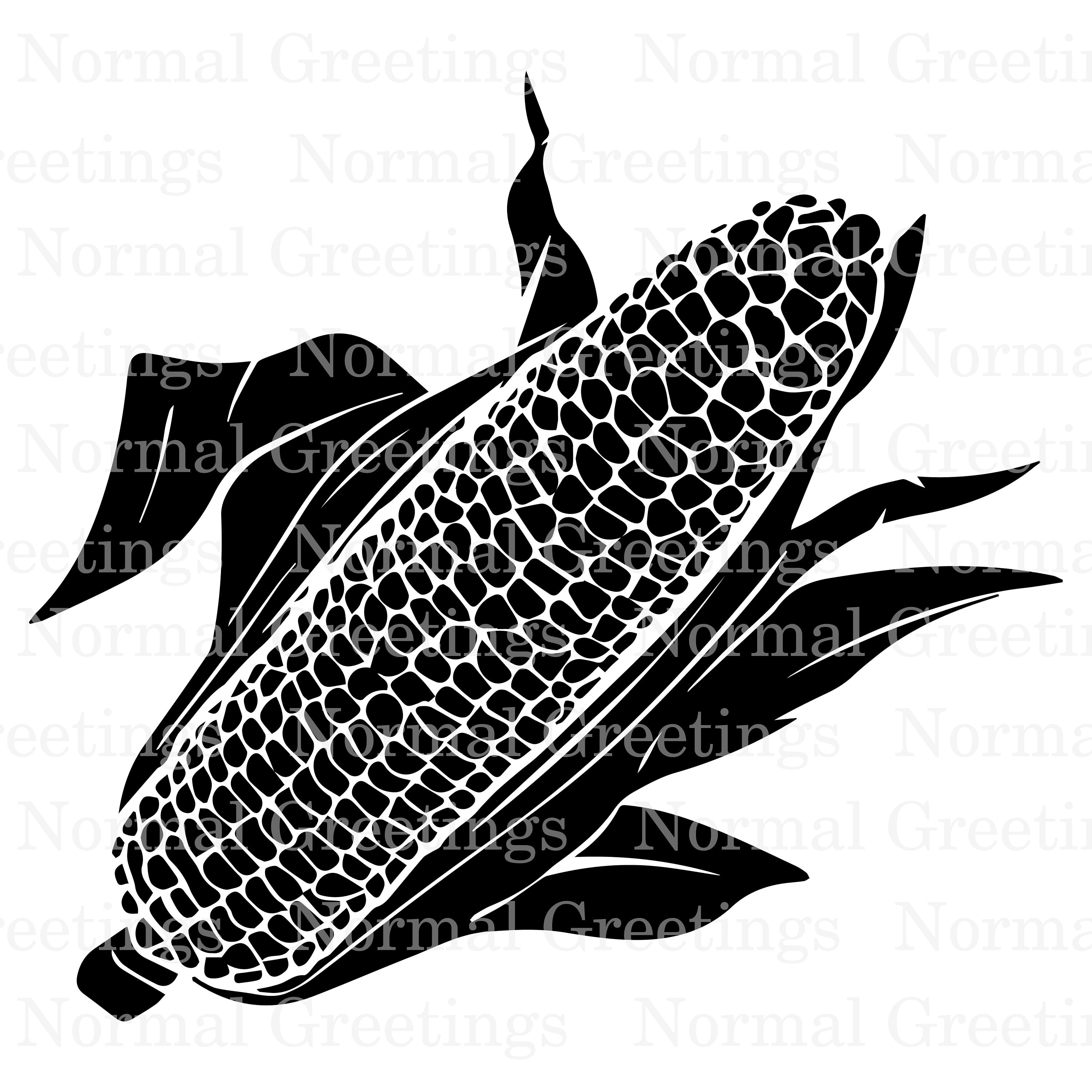 Corn on the Cob in a Husk Vector Graphic Cricut Cut Files Corn Etsy