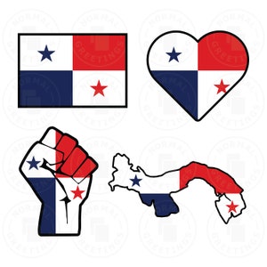 Panama SVG PNG Bundle Panamanian Flag Bandera Panameña Cricut Files Cut Files Vector Latino Pride Panamanian Flag Ciudad de Panama