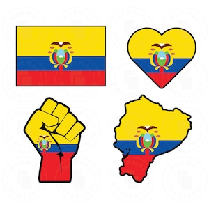 Ecuador SVG Bundle Ecuadorianische Flagge Bandera Ecuatoriana Minimalistisch Minimalista Cricut Dateien Vektor Latino Pride Südamerika