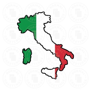 Italy Map Italia Outline Italian Flag Italian American Cricut Files Cut Files SVG PNG Vector World Map Countries Country Shape Border